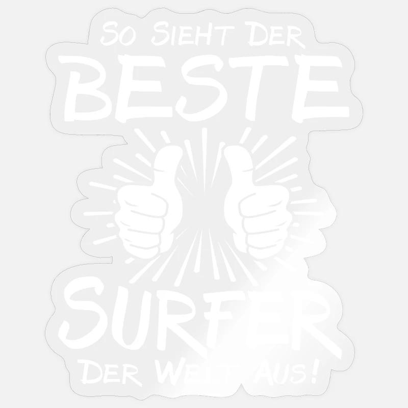 Bester Surfer - Sticker Größe S (10 x 10 cm) - Transparent glänzend