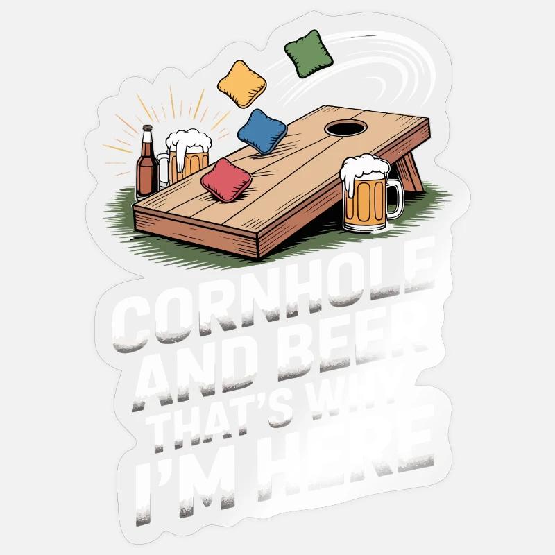 Cornhole und Bier Sticker Größe S (10 x 10 cm)