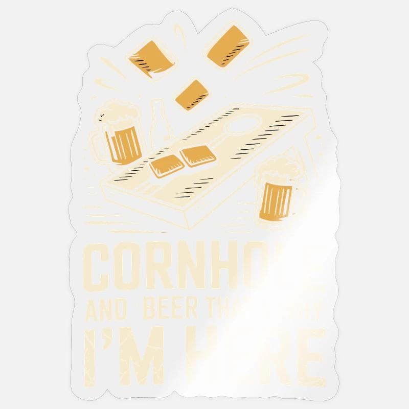 Cornhole und Bier Sticker Größe S (10 x 10 cm)