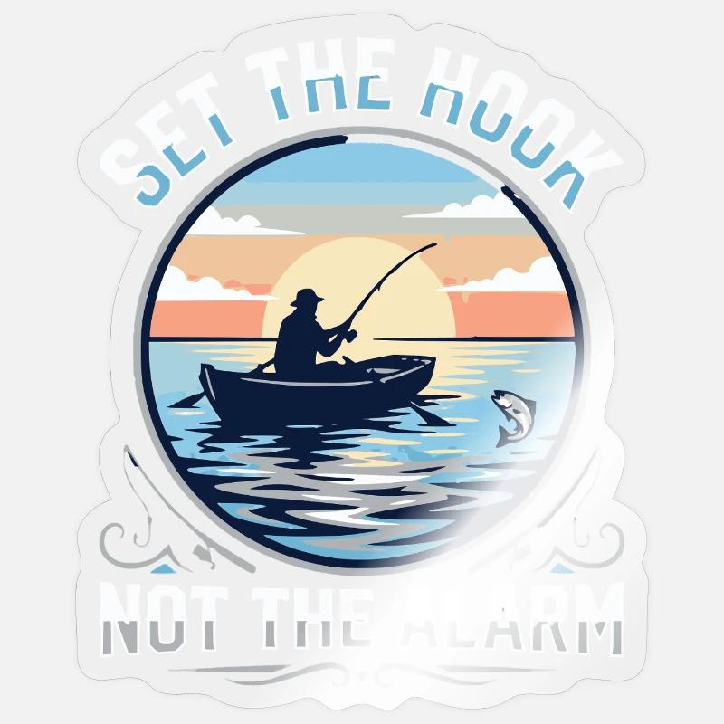 Accroche, pas l’alarme, pêcheur Spruch - Sticker taille S (10 x 10 cm) - brillant transparent
