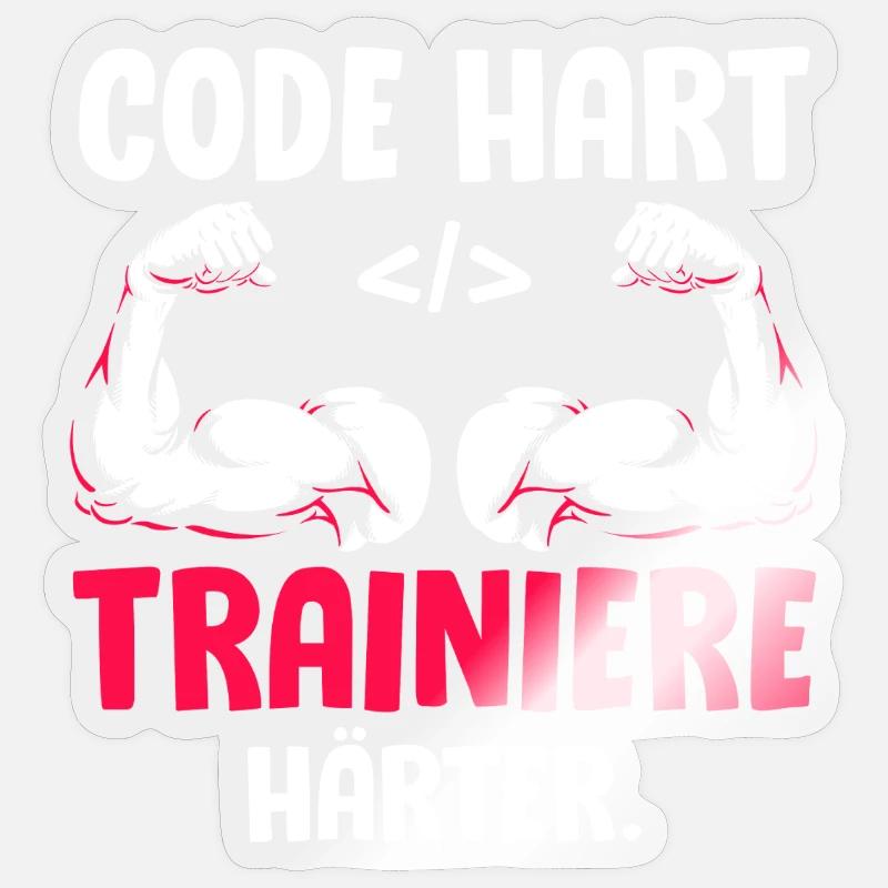 Coder CODE HART TRAINIERE HÄRTER Lustiges Sticker Größe S (10 x 10 cm)