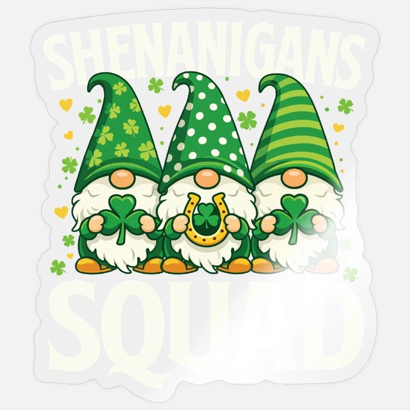 Shenanigans-Mannschaft St Patrick's Irish - Sticker Größe S (10 x 10 cm) - Transparent glänzend
