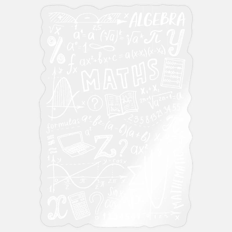 Math's Algebra Mathematics - Sticker size S (10 x 10 cm) - transparent glossy