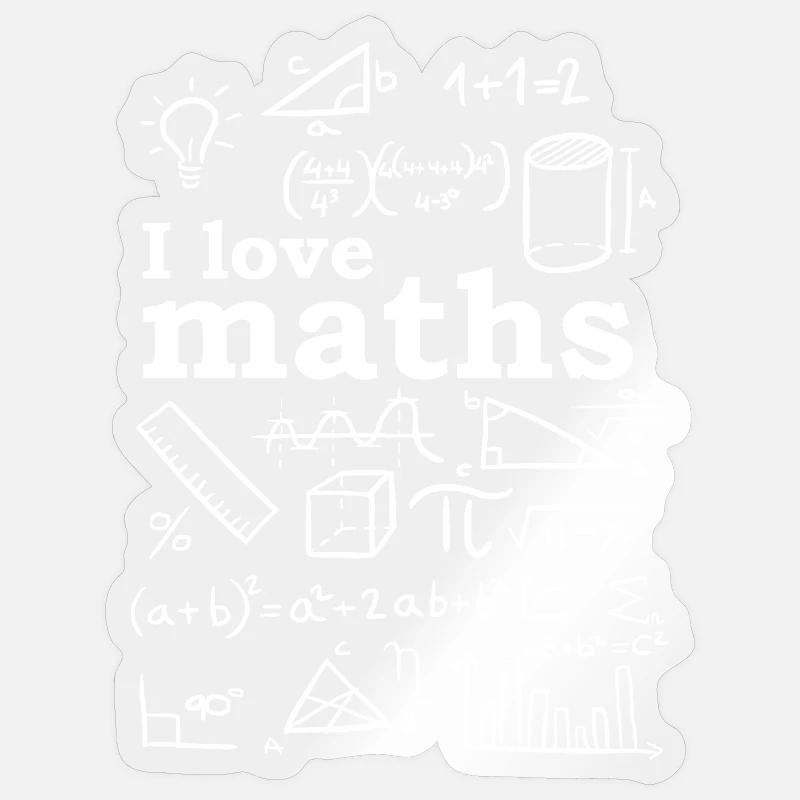 I Love Math Sticker size S (10 x 10 cm)