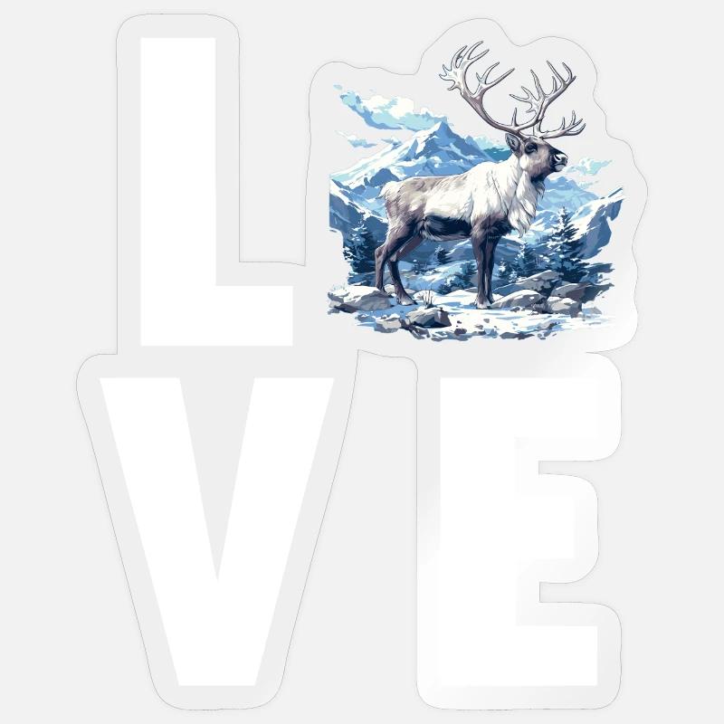 Reindeer Reindeer - Sticker size S (10 x 10 cm) - transparent glossy