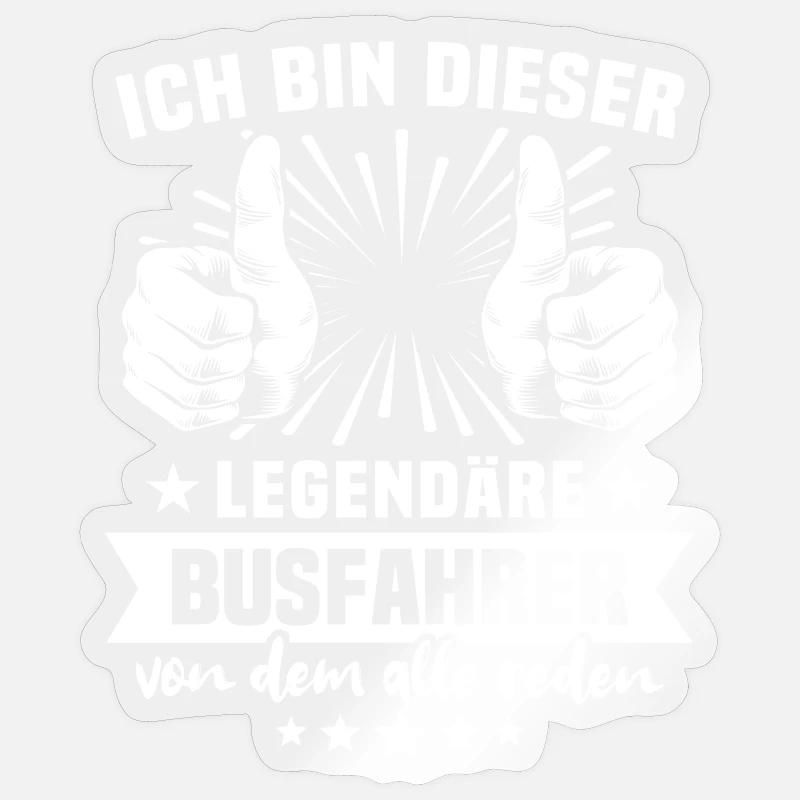 Légende du chauffeur de bus - Sticker taille S (10 x 10 cm) - brillant transparent