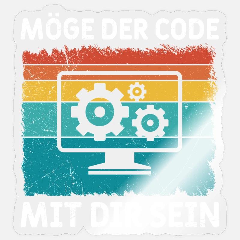 Nerd Computer MÖGE DER CODE MIT DIR SEIN LUSTIG Sticker Größe S (10 x 10 cm)