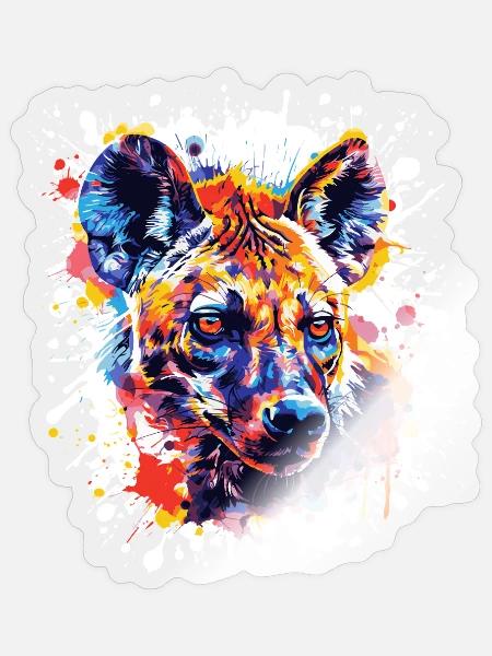 Hunde-Porträt: Aquarell-Splash - Sticker Größe S (10 x 10 cm) - Transparent glänzend