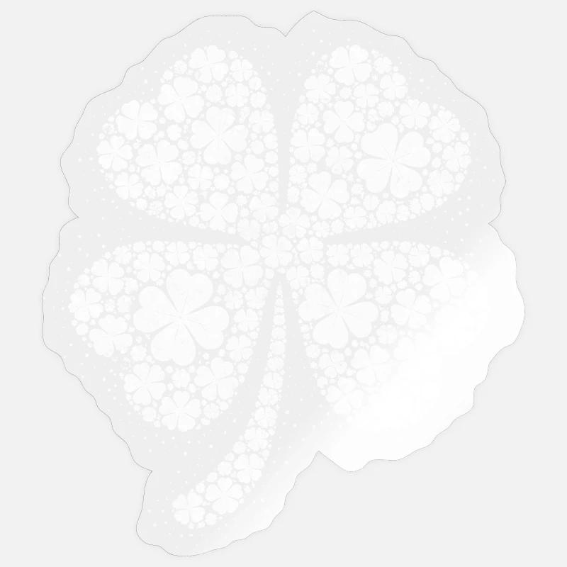 Four-leaf dot design clover - Sticker size S (10 x 10 cm) - transparent glossy