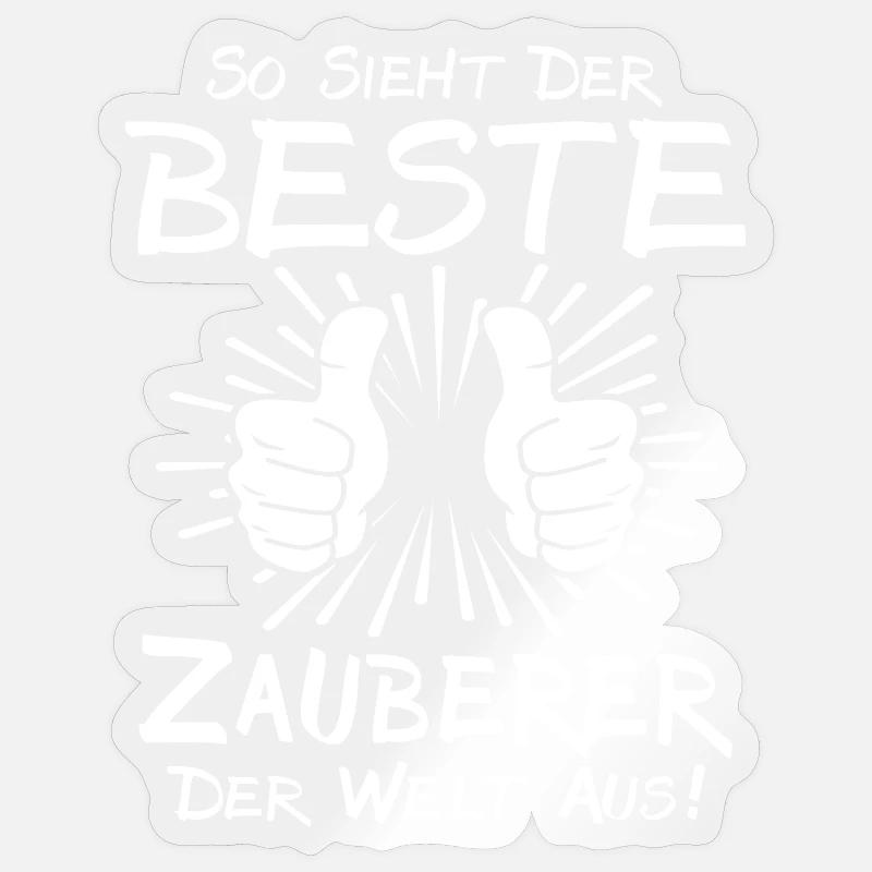 Bester Zauberer - Sticker Größe S (10 x 10 cm) - Transparent glänzend