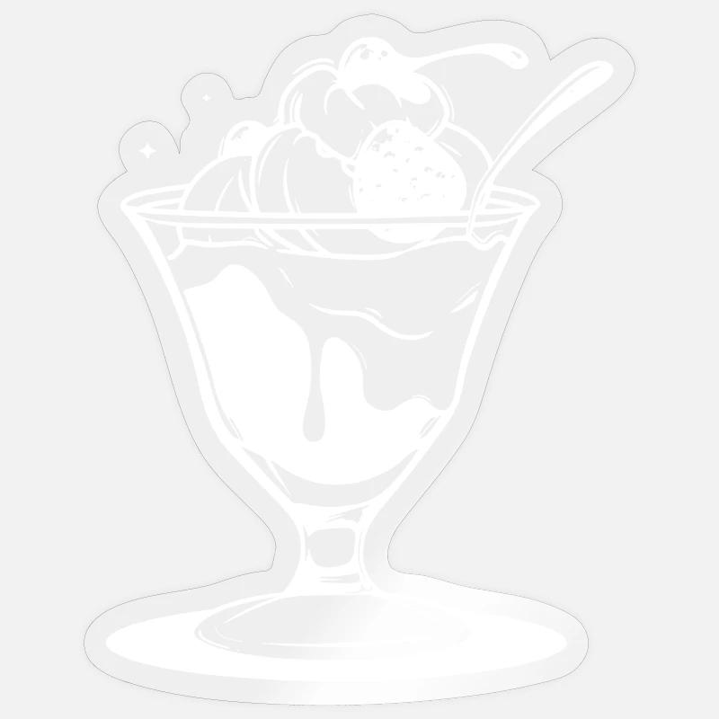Coupe glacée - Sticker taille S (10 x 10 cm) - brillant transparent