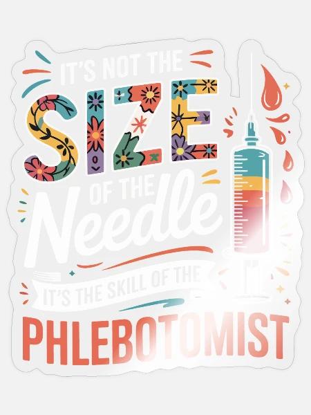 Größe zählt nicht: Phlebotomist Kunst - Sticker Größe S (10 x 10 cm) - Transparent glänzend