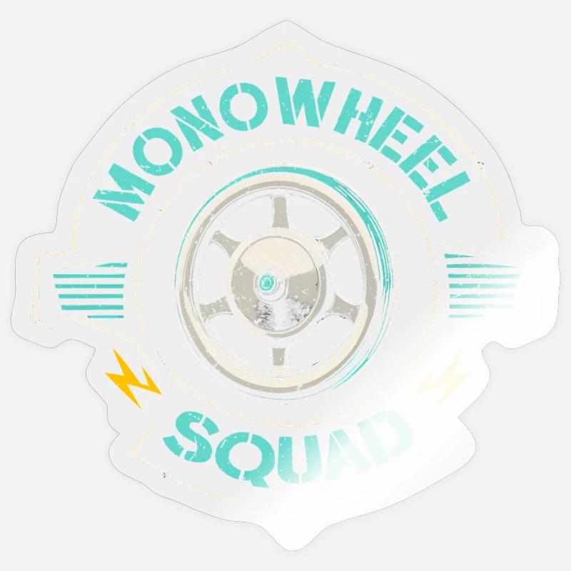 Monowheel Squad Monocyclist - Sticker Größe S (10 x 10 cm) - Transparent glänzend