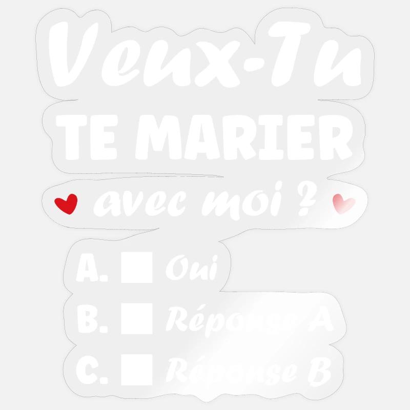 Interactive Wedding Proposal - Sticker size S (10 x 10 cm) - transparent glossy