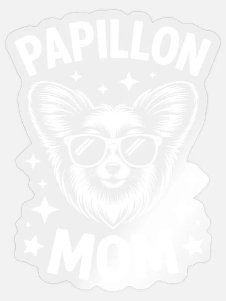 Papillon Sprüche Hunde Lustiges Papillon Geschenk - Sticker Größe S (10 x 10 cm) - Transparent glänzend