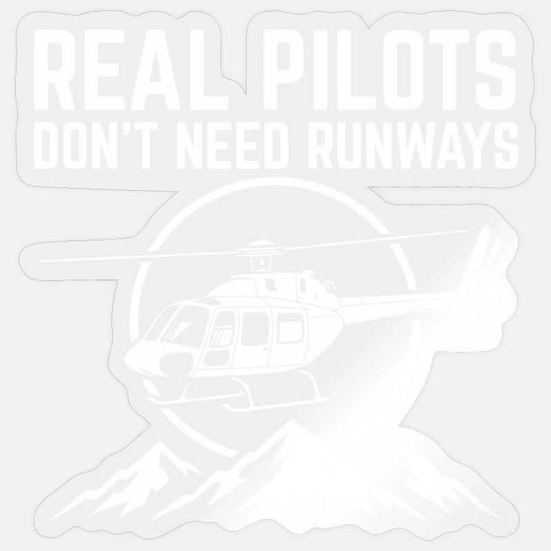 Hubschrauberpilot Helikopterpilot - Sticker Größe S (10 x 10 cm) - Transparent glänzend