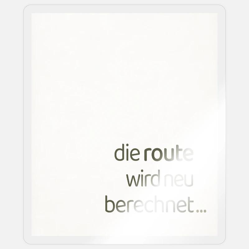 Die Route Wird Neu Berechnet – Modernes Statement Sticker Größe S (10 x 10 cm)