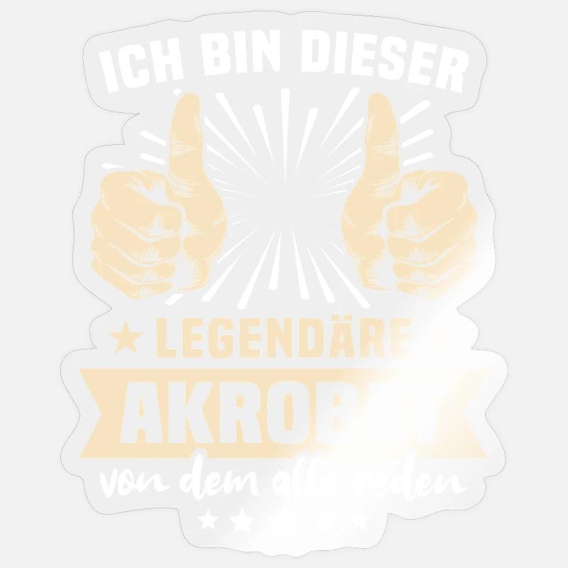 Akrobat Sprüche - Sticker Größe S (10 x 10 cm) - Transparent glänzend