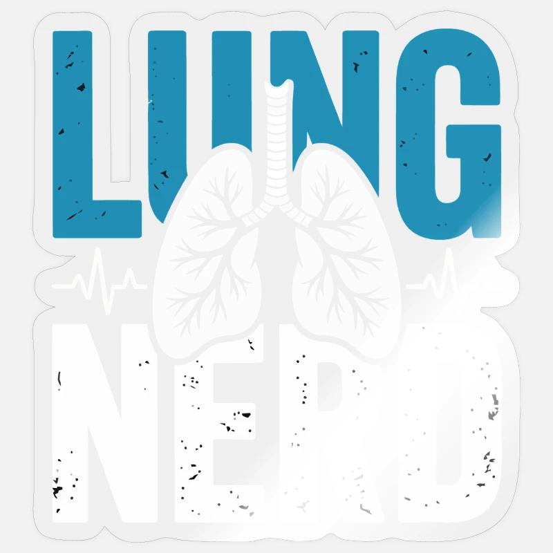 Lungs Nerd Graphic Sticker size S (10 x 10 cm)