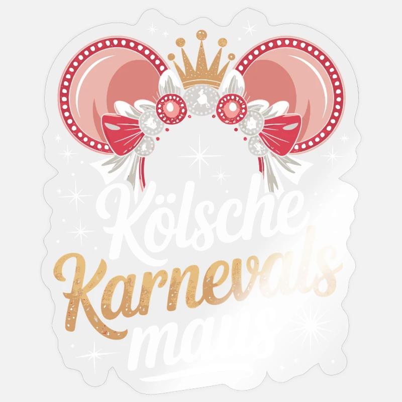 Kölsche Karnevalsmaus Karneval Köln Kölner Maus Sticker Größe S (10 x 10 cm)