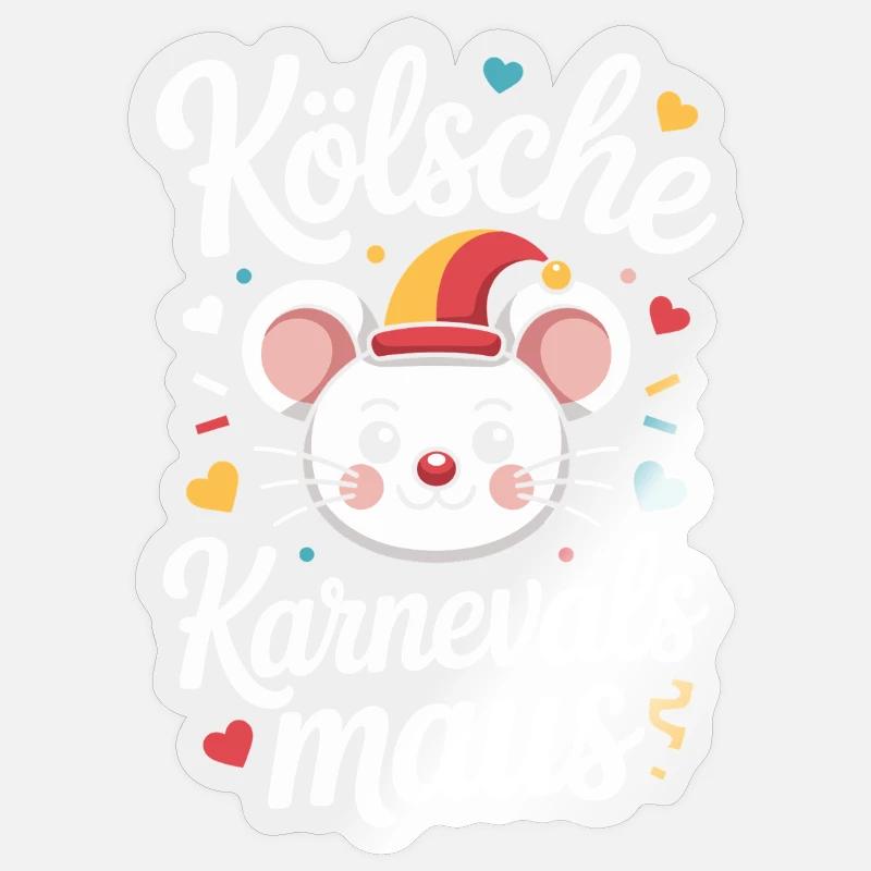 Kölsche Karnevalsmaus Karneval Köln Kölner Maus Sticker Größe S (10 x 10 cm)