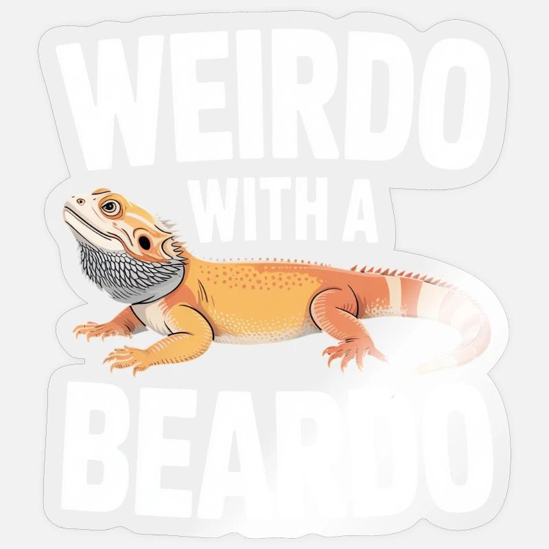 Beardo Weirdo Dragon Tee - Sticker taille S (10 x 10 cm) - brillant transparent