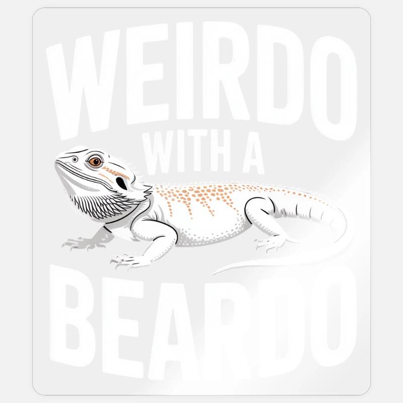 Weirdo Beardo Lizard Tee - Sticker size S (10 x 10 cm) - transparent glossy