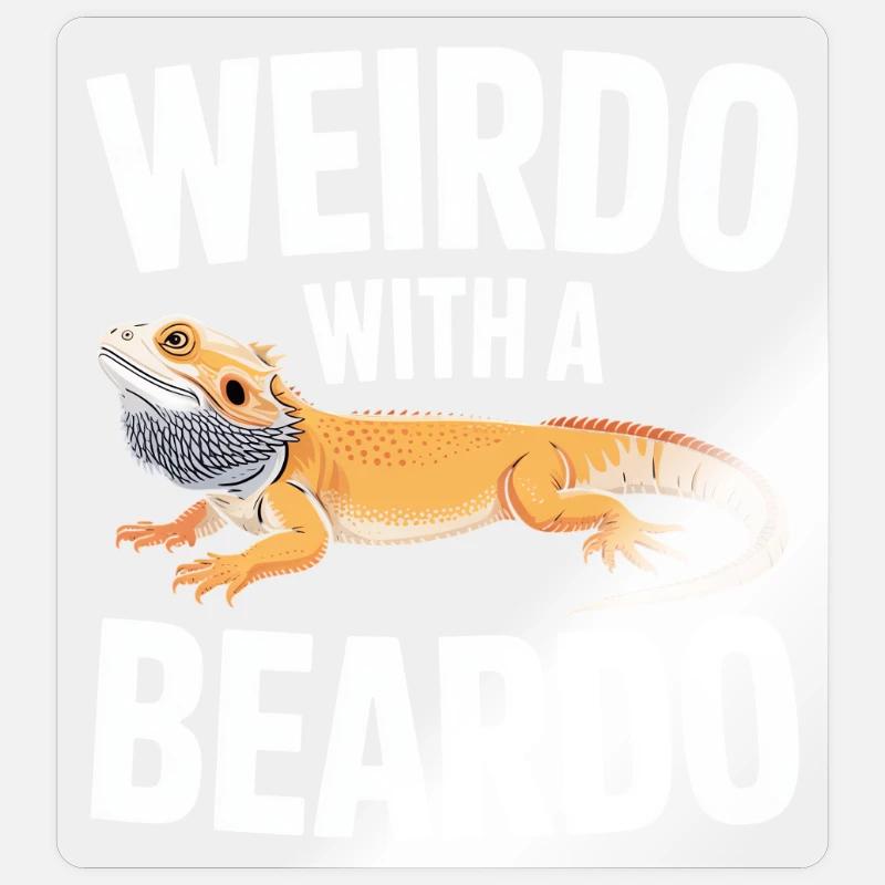 Beardo Lizard Caption Tee - Sticker size S (10 x 10 cm) - transparent glossy
