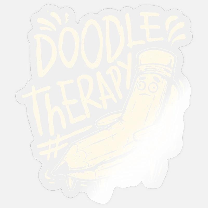 Doodle Doodle Drawing - Sticker size S (10 x 10 cm) - transparent glossy