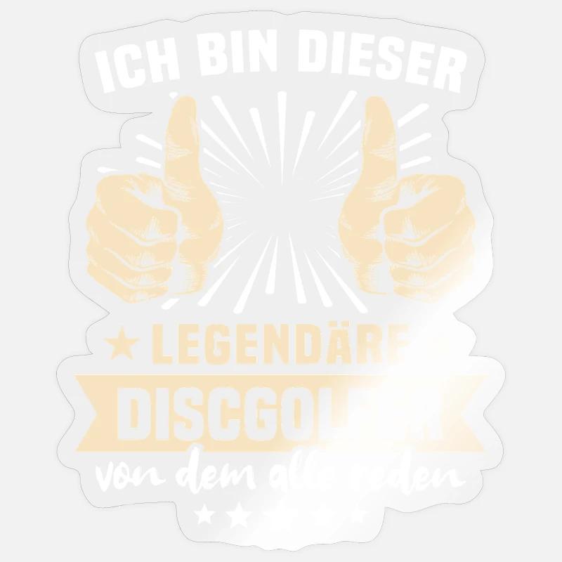 Discgolfer Sprüche - Sticker Größe S (10 x 10 cm) - Transparent glänzend