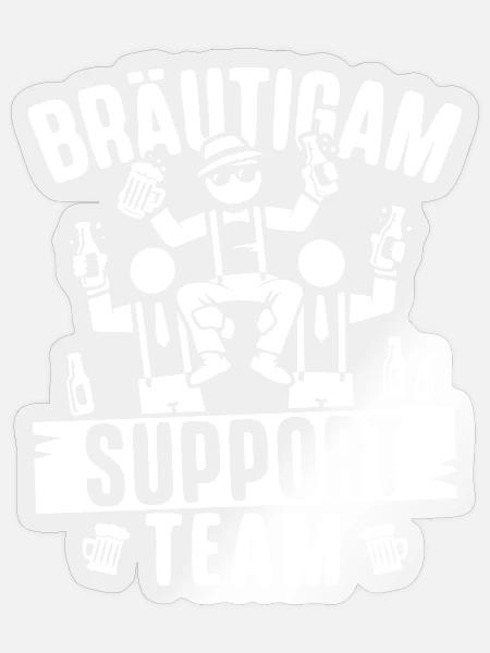 JGA T-Shirt Männer Junggesellenabschied Poltern - Sticker Größe S (10 x 10 cm) - Transparent glänzend