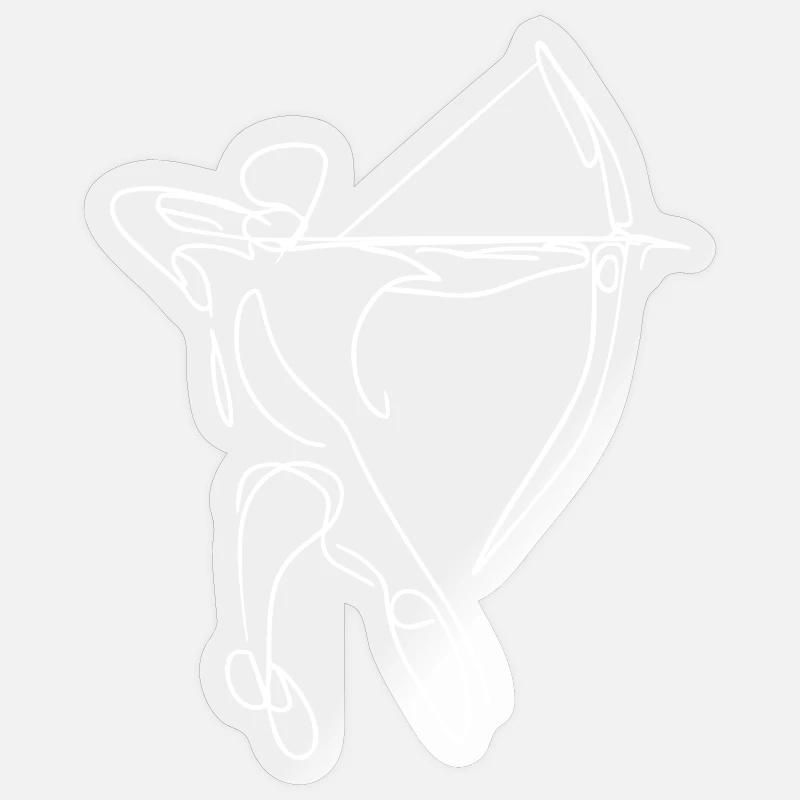 Archer Drawing - Sticker size S (10 x 10 cm) - transparent glossy