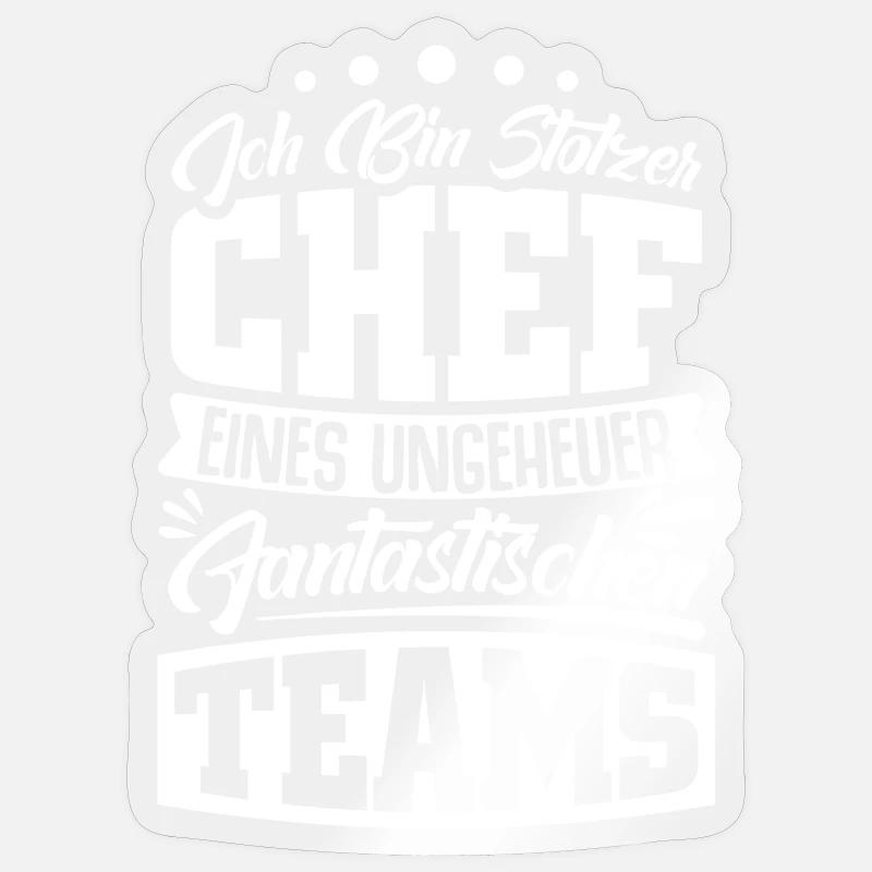 Stolzer Chef Chef Mann Abteilungsleiter Teamchef - Sticker Größe S (10 x 10 cm) - Transparent glänzend