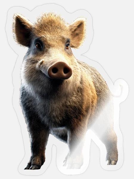 Wildschwein Schwarzwild Wildschweine Schwein Jäger - Sticker Größe S (10 x 10 cm) - Transparent glänzend