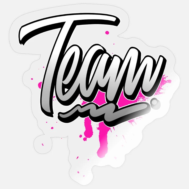 Team Rosa - Sticker taille S (10 x 10 cm) - brillant transparent