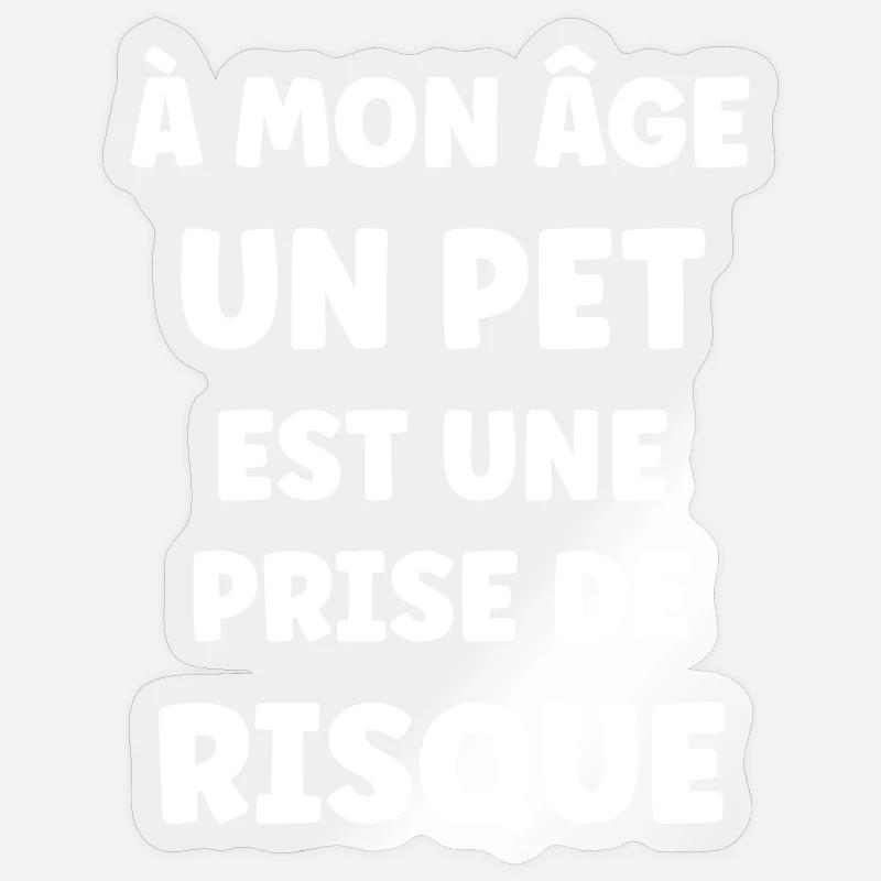 Âge et Risque Un Pet Sticker taille S (10 x 10 cm)