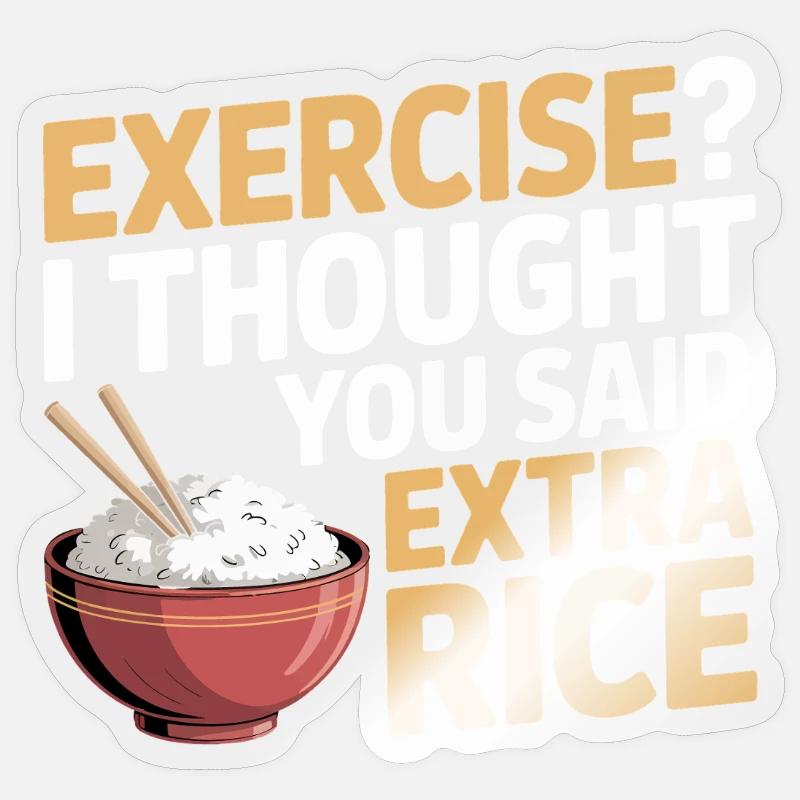 Extra Rice Humor - Sticker Größe S (10 x 10 cm) - Transparent glänzend