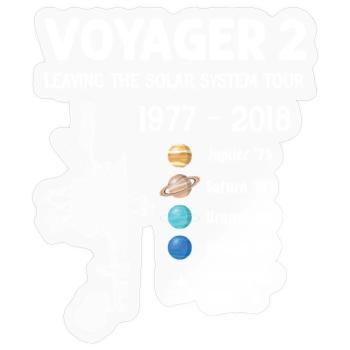 Le vaisseau spatial Voyager 2 quitte la tournée du système solaire - Sticker taille S (10 x 10 cm) - brillant transparent - Devant