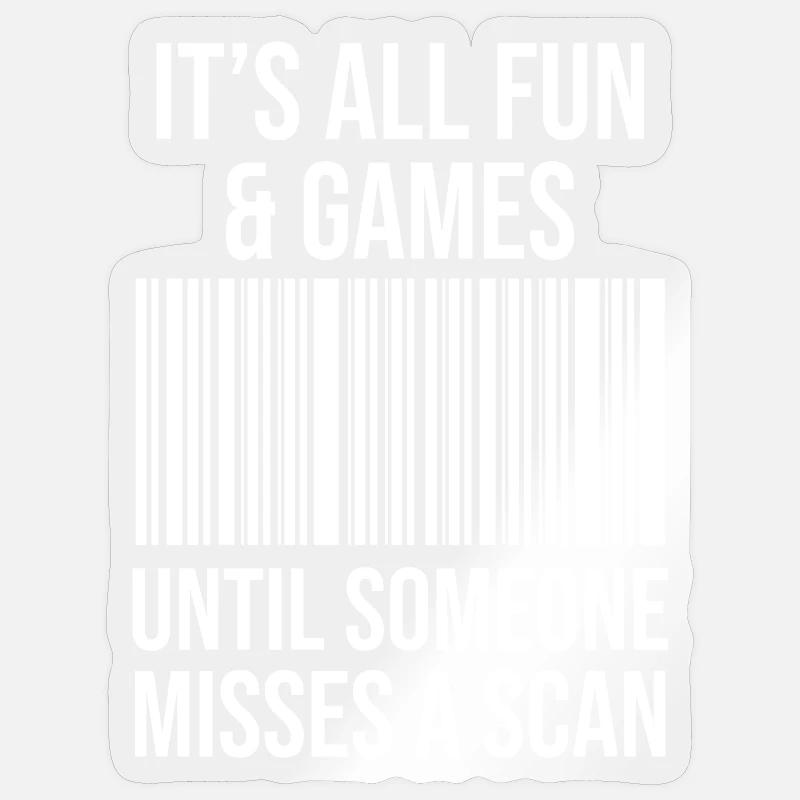 Barcode joke: Fun while scanning Sticker size S (10 x 10 cm)