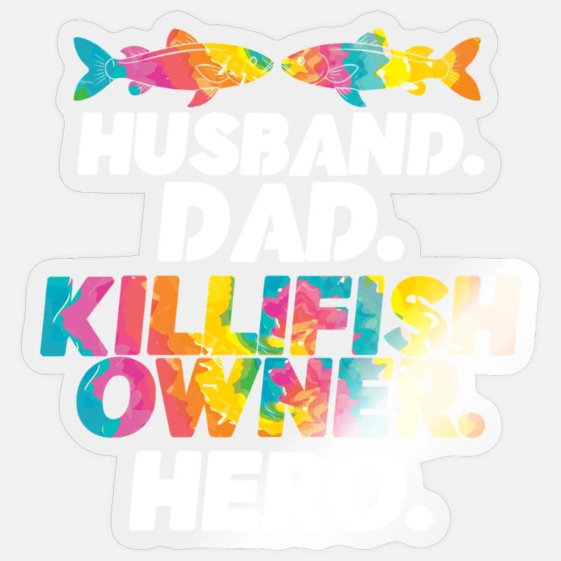 Toothcarp Killfish Toothballs Husband Dad - Sticker size S (10 x 10 cm) - transparent glossy