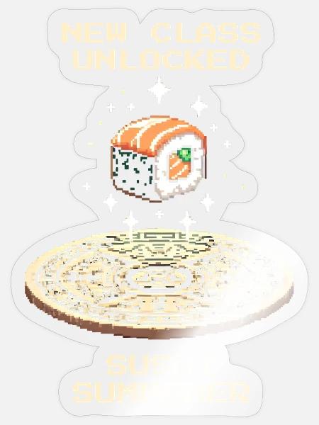 Neue Klasse: Sushi-Beschwörer | Japanfood - Sticker Größe S (10 x 10 cm) - Transparent glänzend