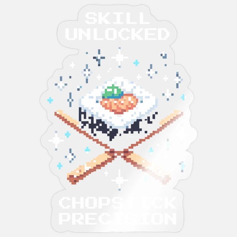 Skill freigeschaltet | Stäbchen Präzision - Sticker Größe S (10 x 10 cm) - Transparent glänzend