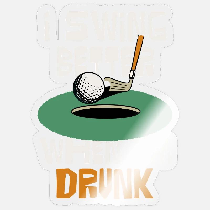 I swing better when I drink - Sticker size S (10 x 10 cm) - transparent glossy