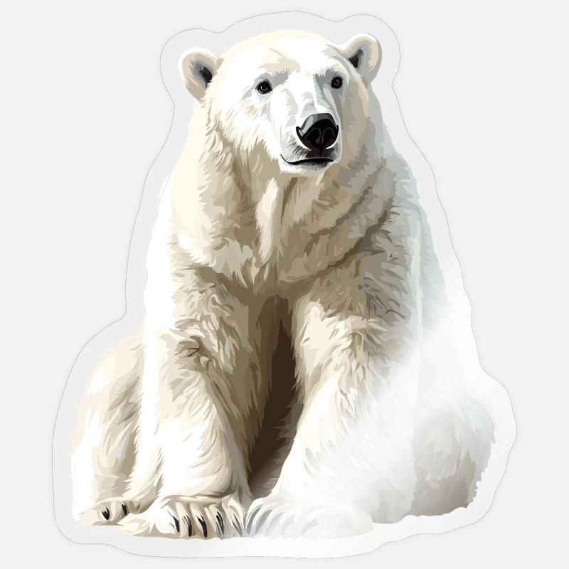 Polarbär im Eislicht Sticker Größe S (10 x 10 cm)