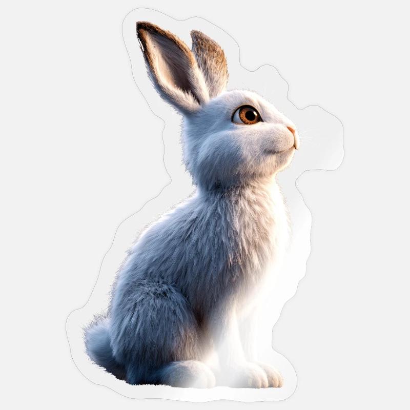 Mountain Rabbit Arctic Hare Albino Rabbit White Rabbit Sticker size S (10 x 10 cm)