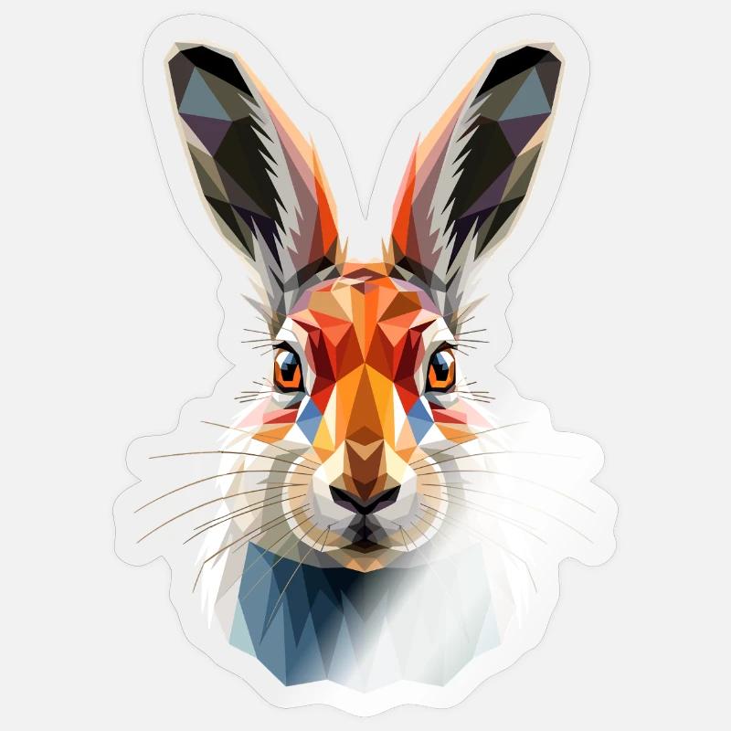 Mountain Rabbit Arctic Hare Albino Rabbit White Rabbit Sticker size S (10 x 10 cm)