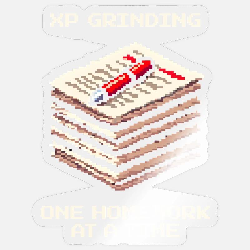 XP Grind : Devoirs pour devoirs | École - Sticker taille S (10 x 10 cm) - brillant transparent