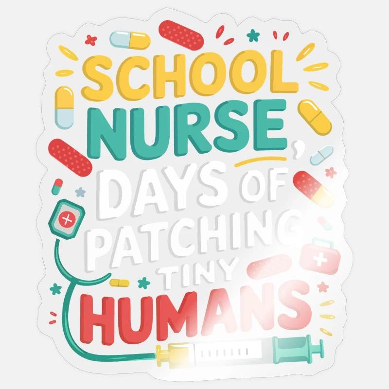 Schulkrankenschwester Patchwork Minis Sticker Größe S (10 x 10 cm)