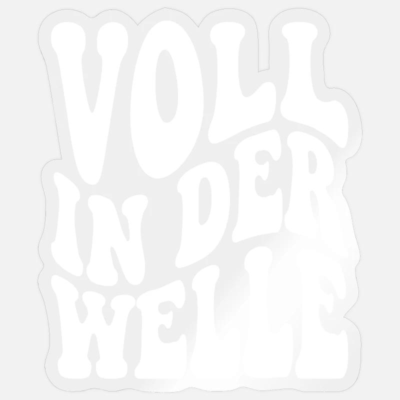 Plein dans la vague - Sticker taille S (10 x 10 cm) - brillant transparent