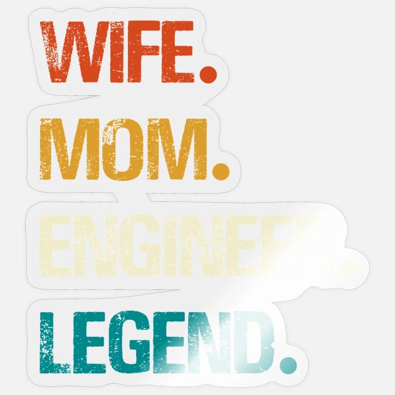 Engineer Legend – Strong Women's Technology - Sticker size S (10 x 10 cm) - transparent glossy